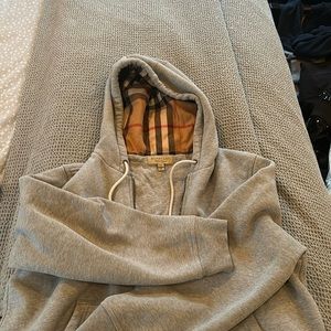 Burberry jacket XL Grey Mens with zipper and hood